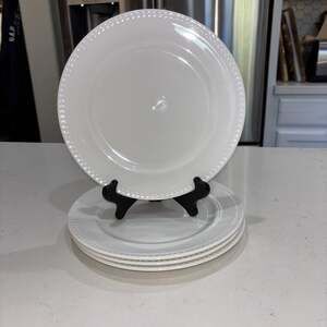 Studio Tu Otella Fine Bone China Beaded 8.75” Salad Plates - Set of 4